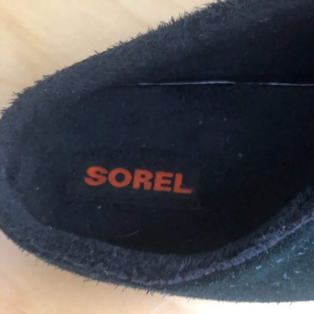 Sorel Lanner Ridge II Youth size 3 Slippers Black Slip-On Unisex Children Shoes